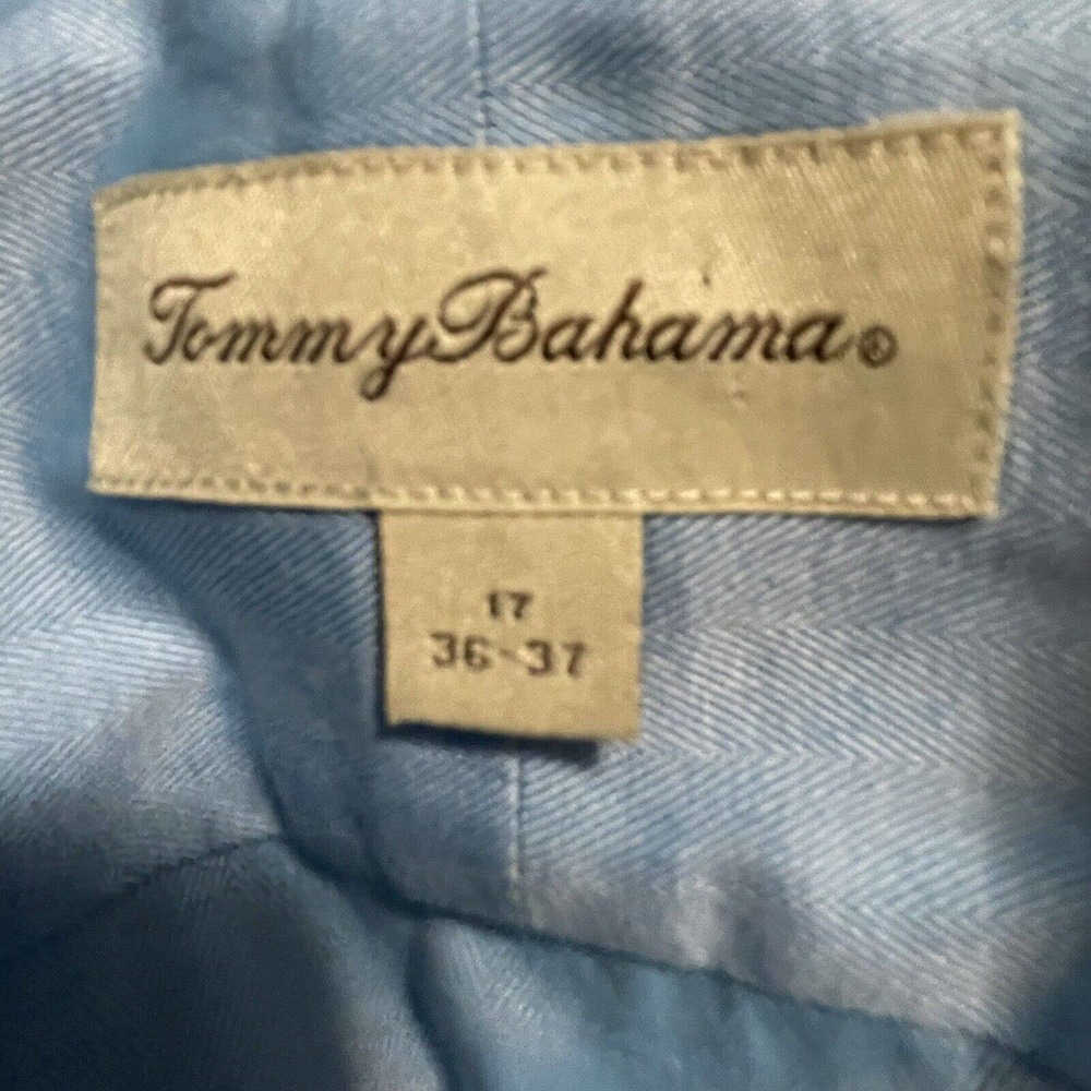 Tommy Bahama Men’s Long Sleeve Button Up Dress Shirt Light Blue Size‎ 17 36 / 37 - Picture 7 of 11